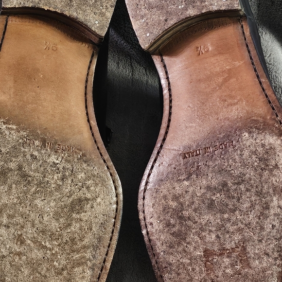 HARRIS MEN'S BLACK LEATHER DRESS SHOES ITALY 9.5 CAP TOE LACE-UP CLASSIC OXFORD - Picture 8 of 13